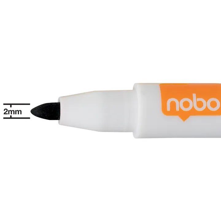 Whiteboardmarker Nobo Mini Fine sort - med magnet - (6 stk.)