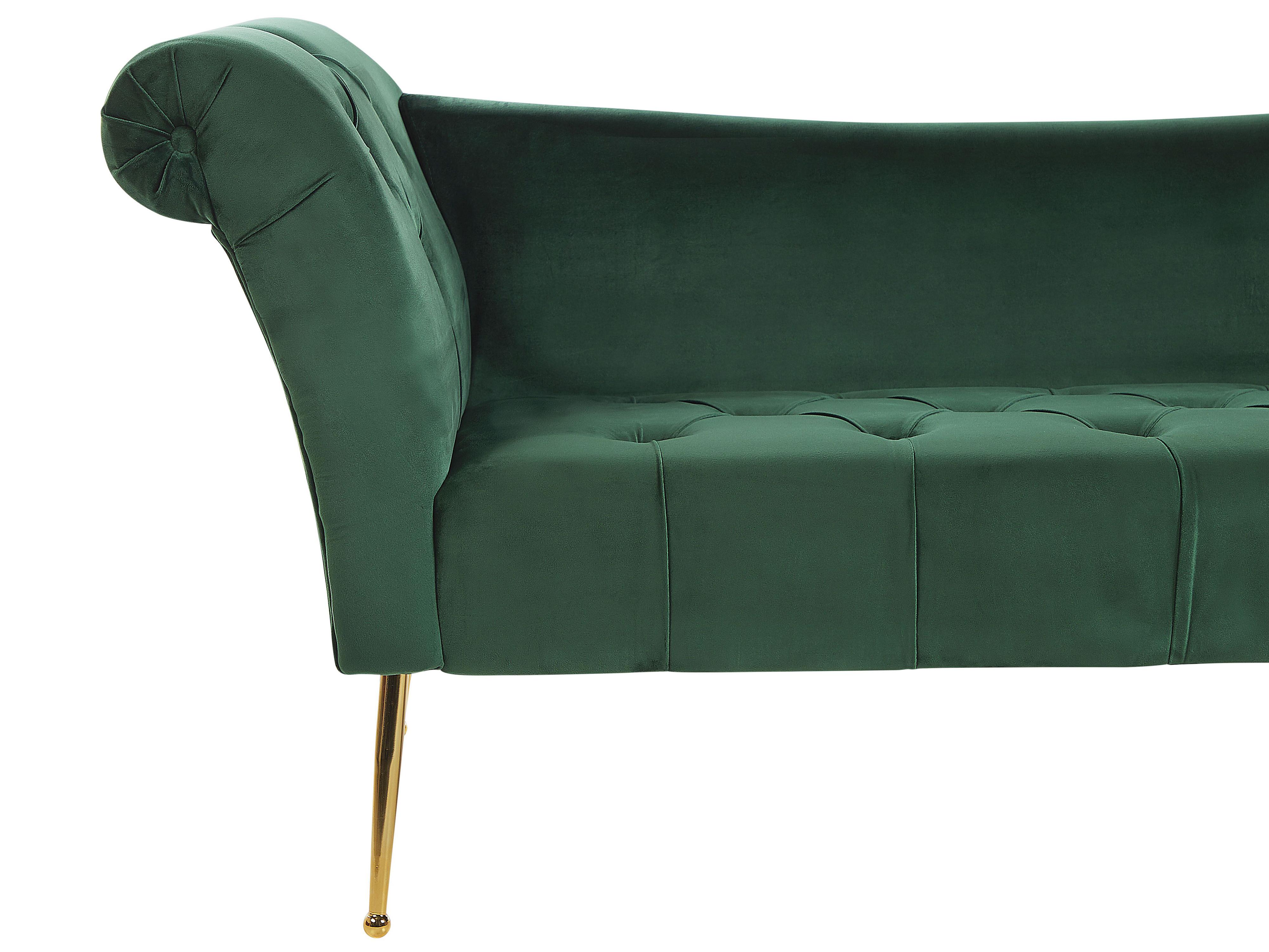 Chaise longue NANTILLY Fluweel Donkergroen