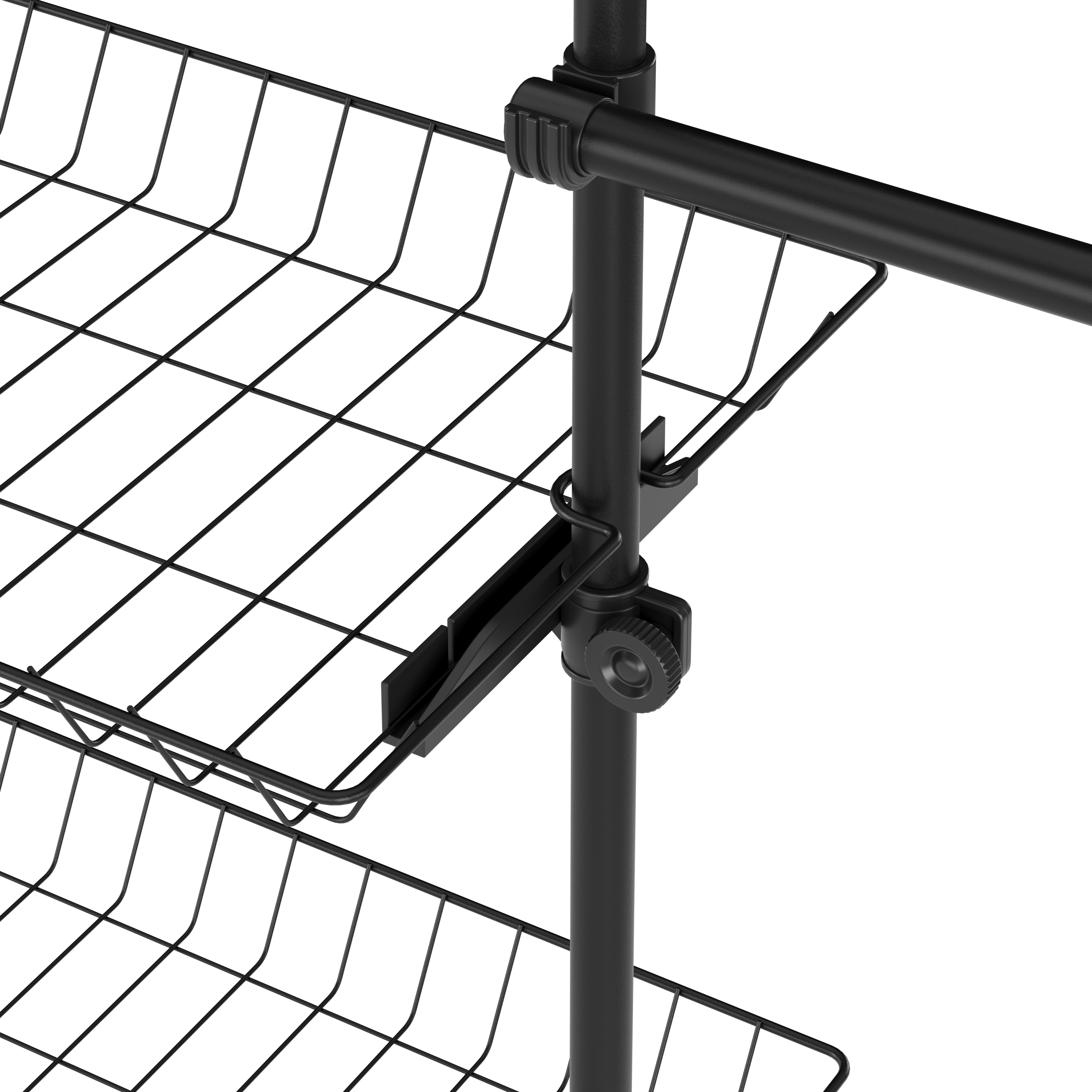 Kleiderständer mit 5 Stangen und 2 Körben verstellbar 200 - 270 cm schwarz