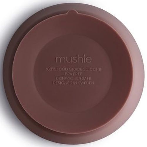 Mushie siliconen kinderkom met zuignap - cloudy mauve