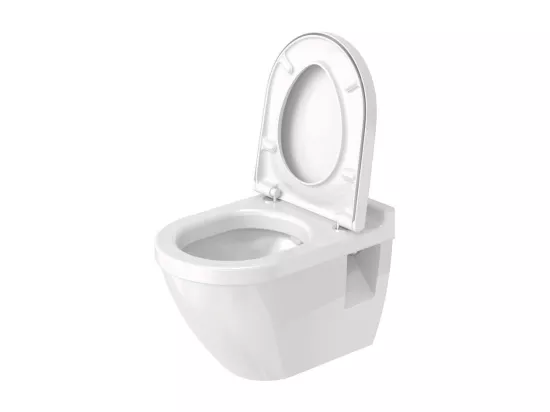 Pack WC suspendu DURAVIT Starck 3 avec abattant frein de chute + bati support SIAMP + Plaque de commande blanche