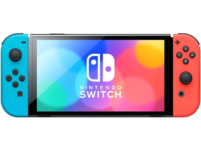 Nintendo Switch OLED-Modell Rot / Blau Die Spielkonsole für zu Hause und unterwegs mit 7-Zoll-OLED Bildschirm