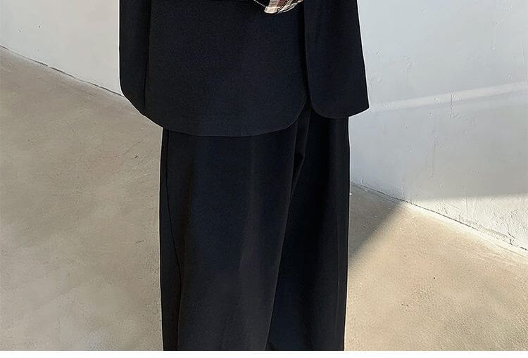 Orungeetun - Blazer met inkeping, revers, effen geruit paneel en enkele rij knopen