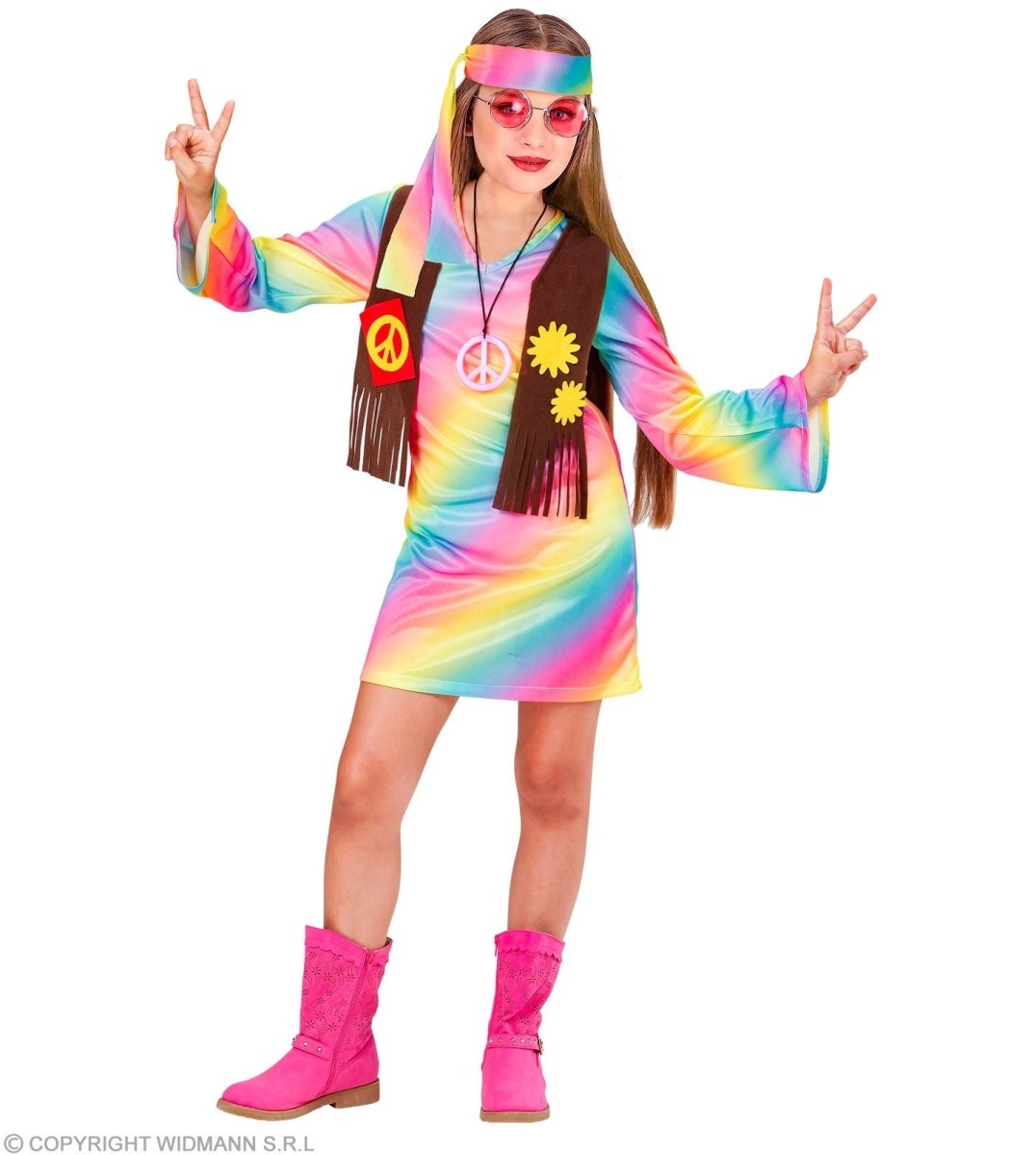 Hippie 60S Jurk Meisje 3 delig