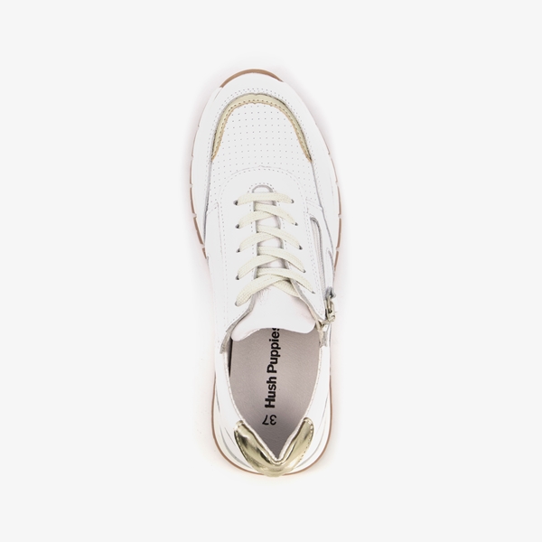 Hush Puppies leren dames sneakers met metallic