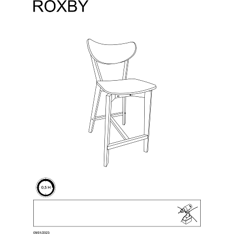Roxby barstol - sort