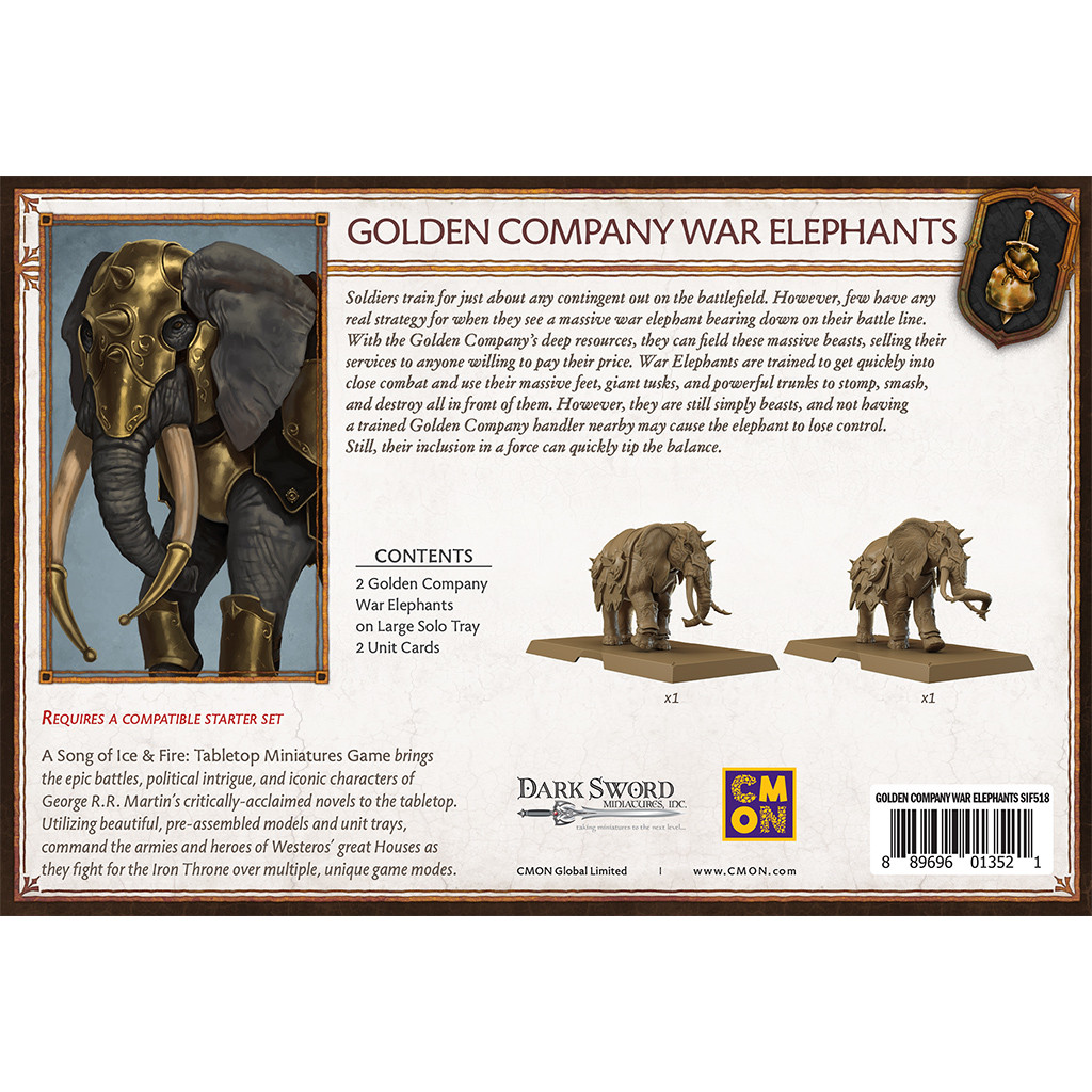 Le Trône de Fer : le Jeu de Figurines - Eléphants de la Compagnie Dorée