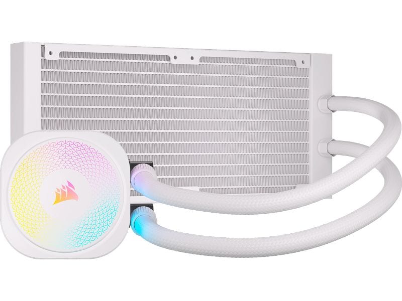 Corsair Wasserkühlung ICUE Link Titan 240 RX RGB Weiss CPU-Flüssigkeitskühler mit RX120 RGB-Lüftern