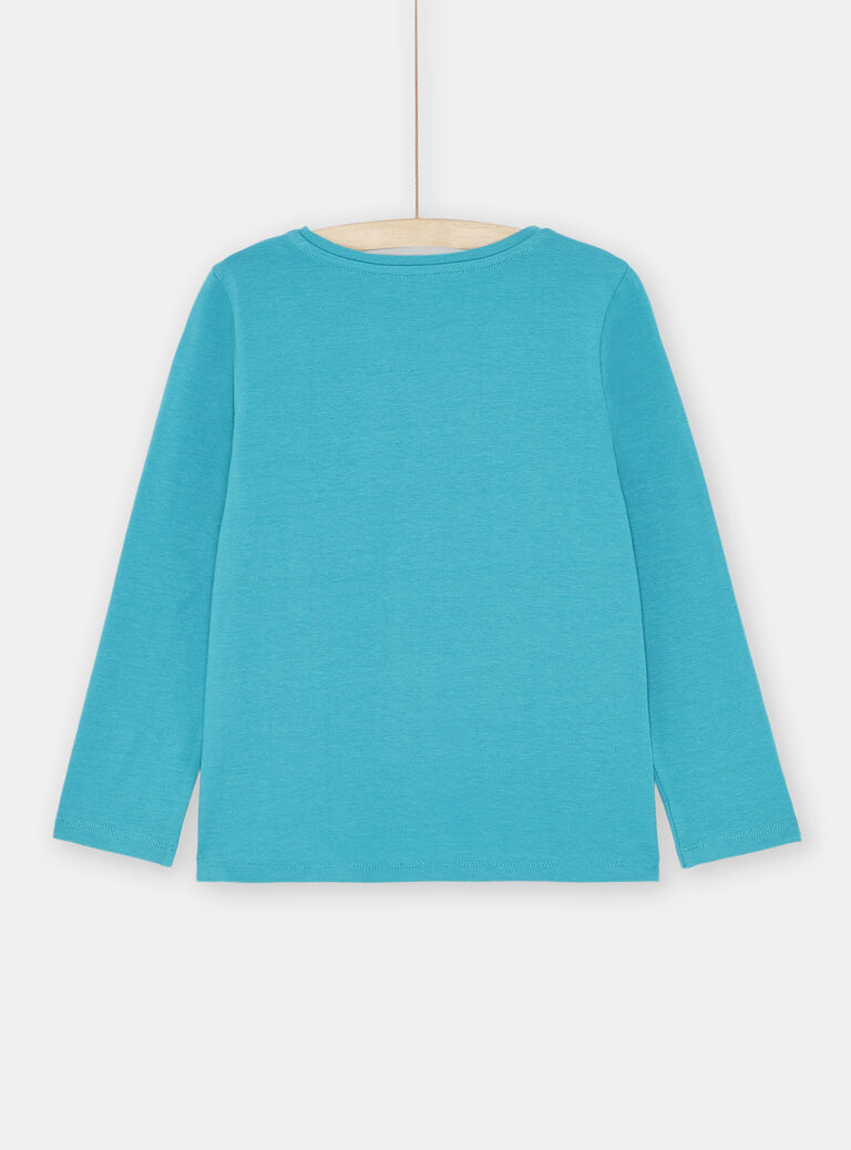 T-Shirt en sequin turquoise fille