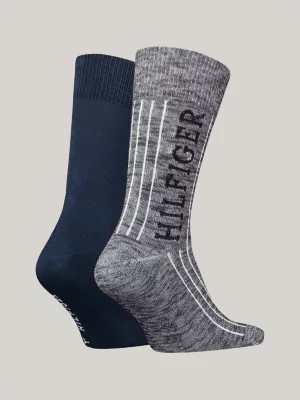 Pacote com 2 pares de meias caneladas clássicas
