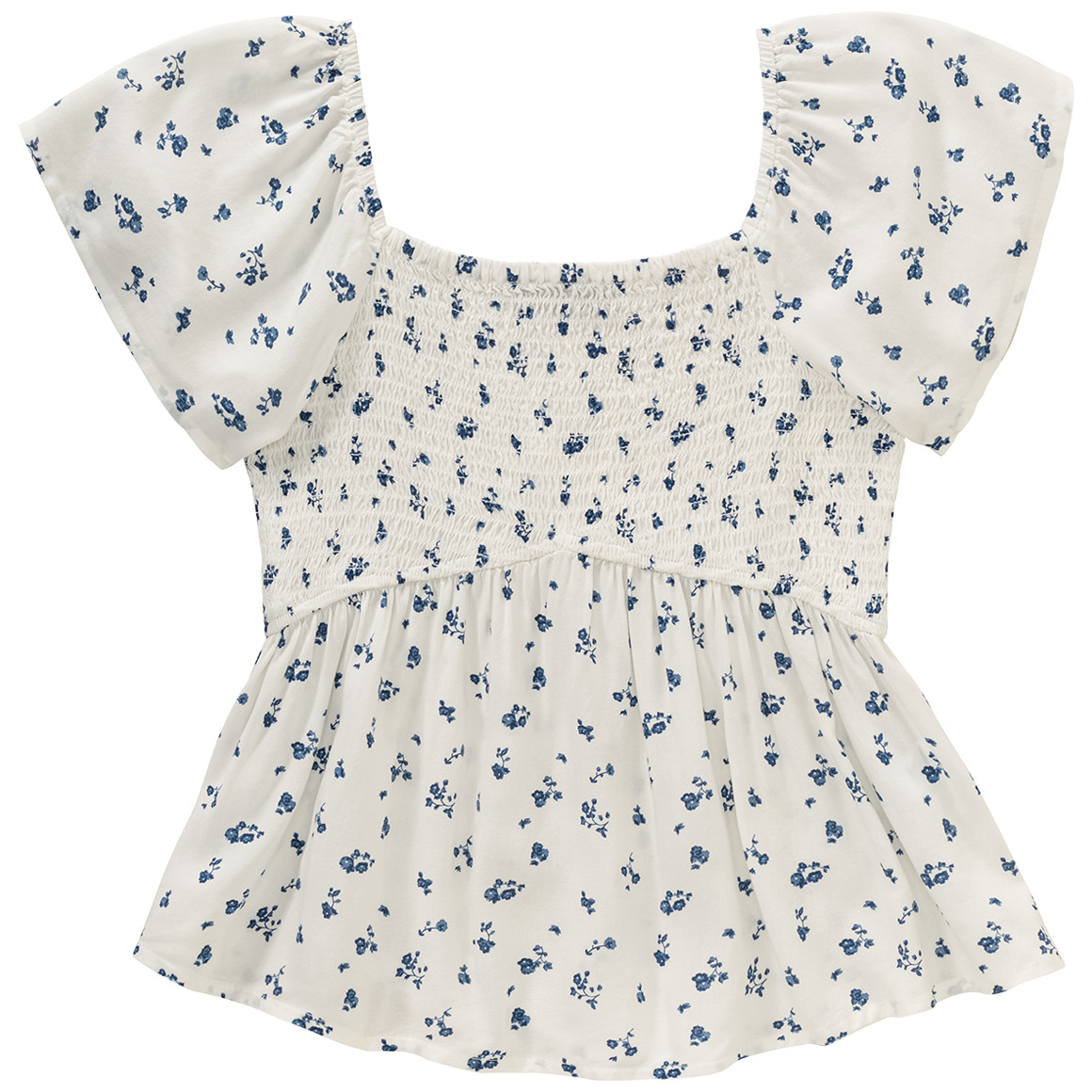 Beatwear Mädchen Blusenshirt mit Blumen allover weiss