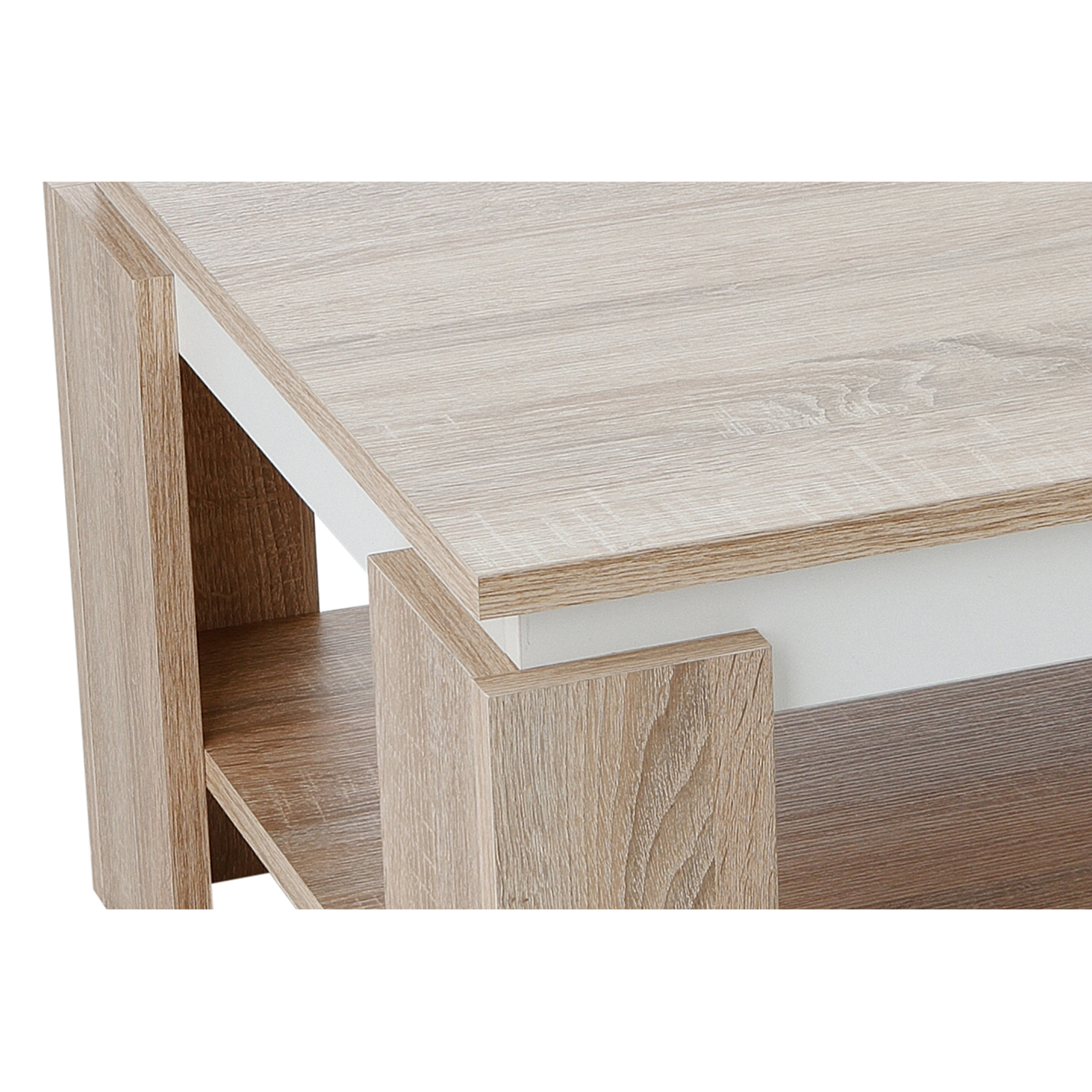 Couchtisch - Sonoma Eiche - weiß - 90 cm