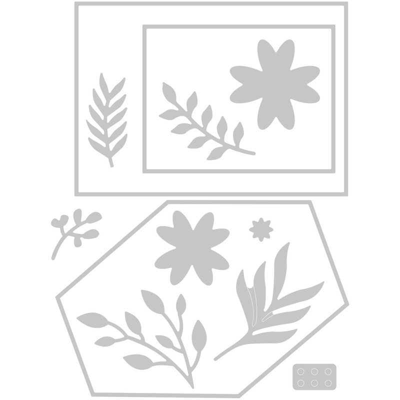 SIZZIX Stanzschablonen Floraler Rahmen, 12er Set