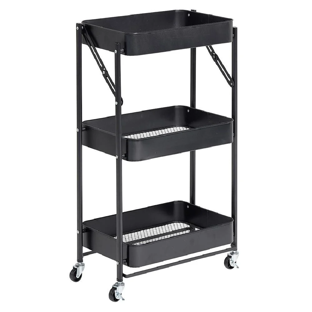 Desserte multi-usage pliable métal noir