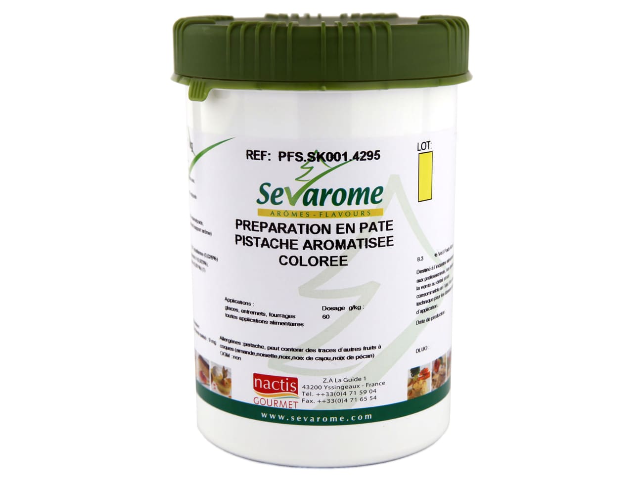 Pâte de pistache - aromatisée et colorée - 1 kg - Sevarome