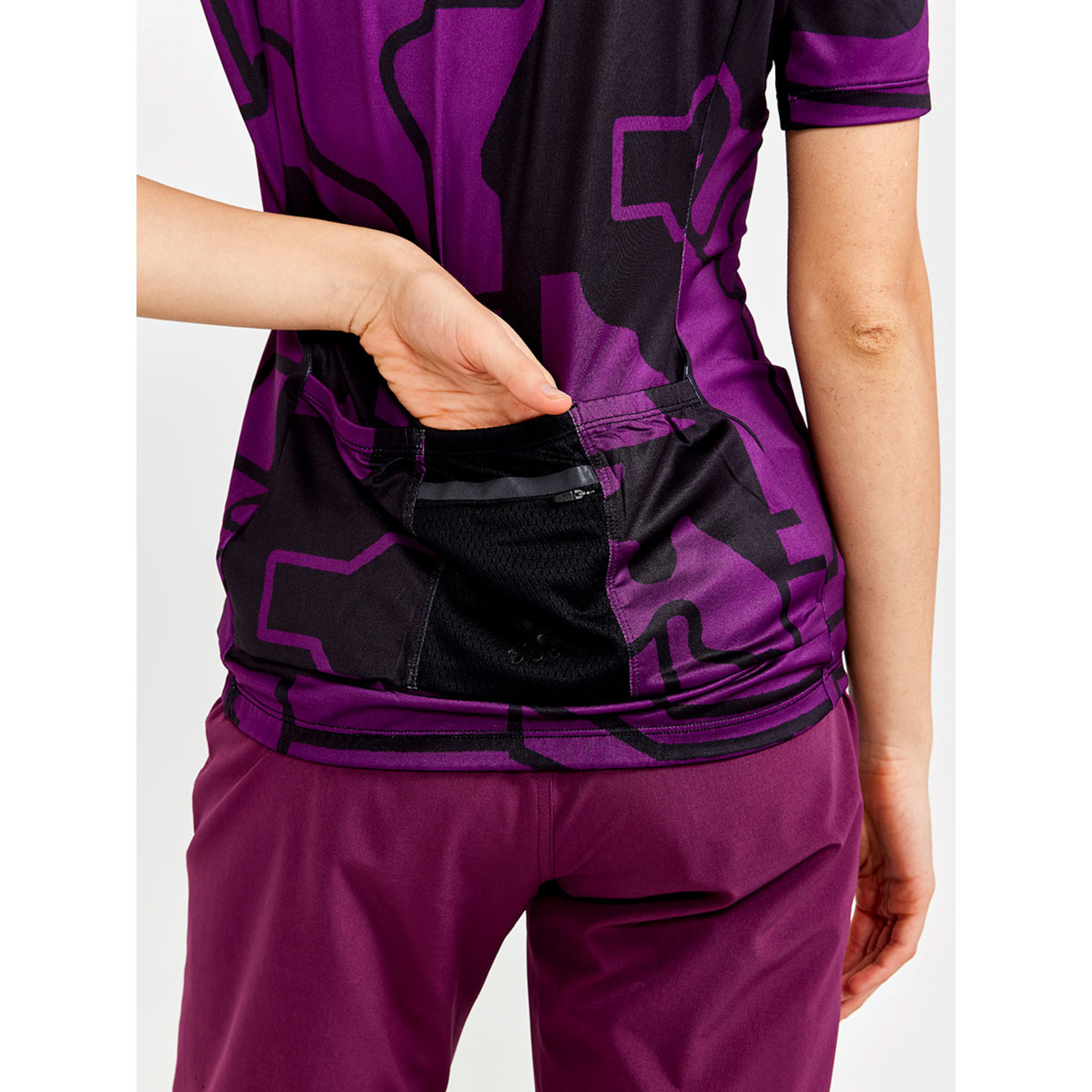 Craft ADV Bike Offroad Fietsshirt Korte Mouwen Paars/Zwart Dames