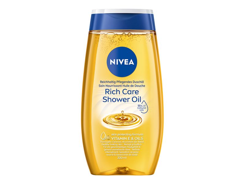 NIVEA Duschöl Natural 200 ml Duschgel für trockene Haut mit natürlichen Ölen für ein besonders zartes Hautgefühl