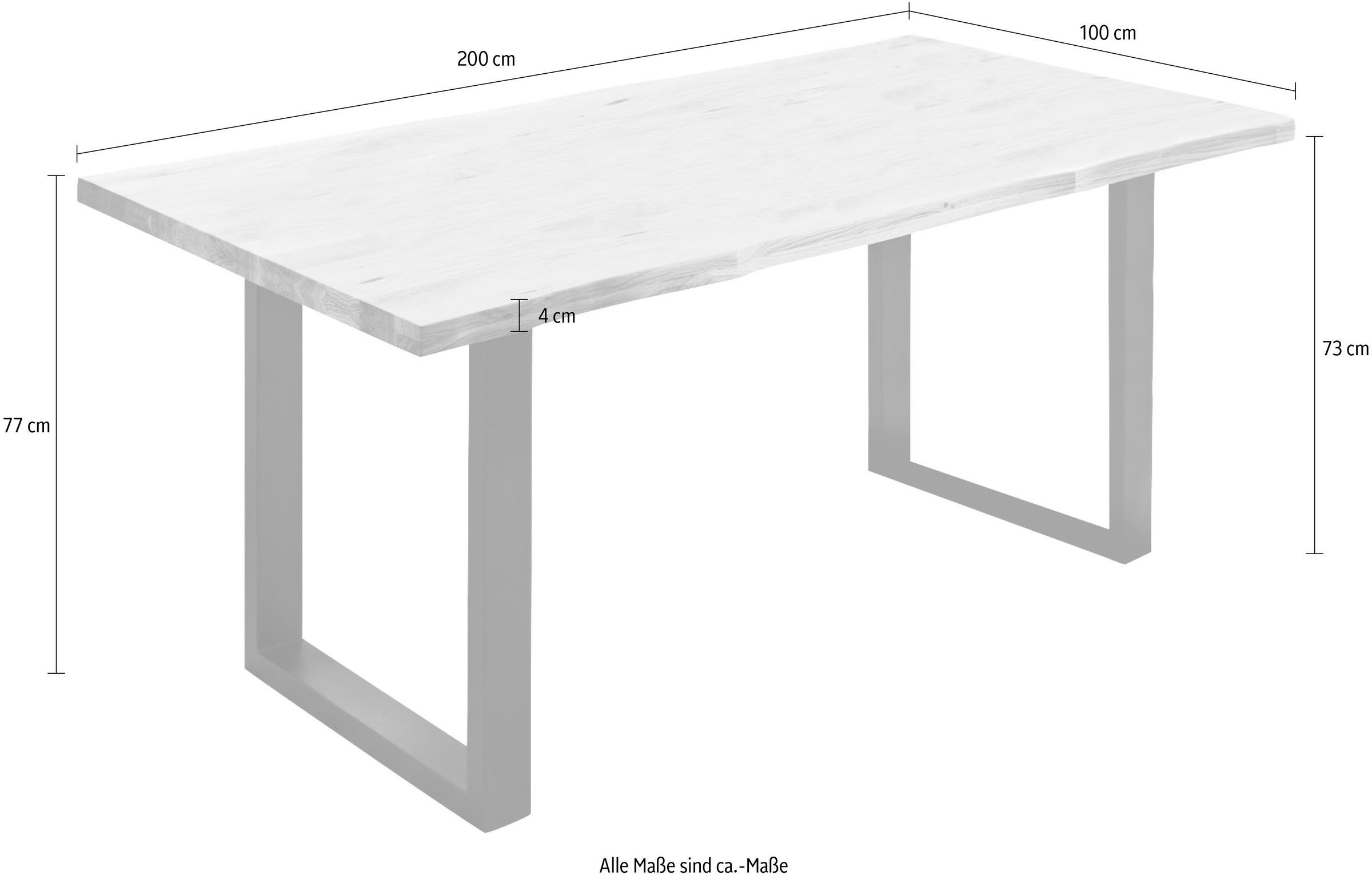 MCA living Esstisch »Rockford« Massivholztisch mit Baumkante