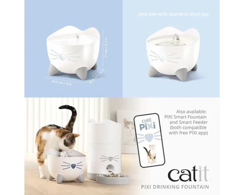 Catit Pixi Fountain drinkfontein, blauw, 2,5 l, kattenfontein