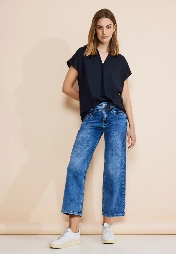 Viskose Blusenshirt - deep blue