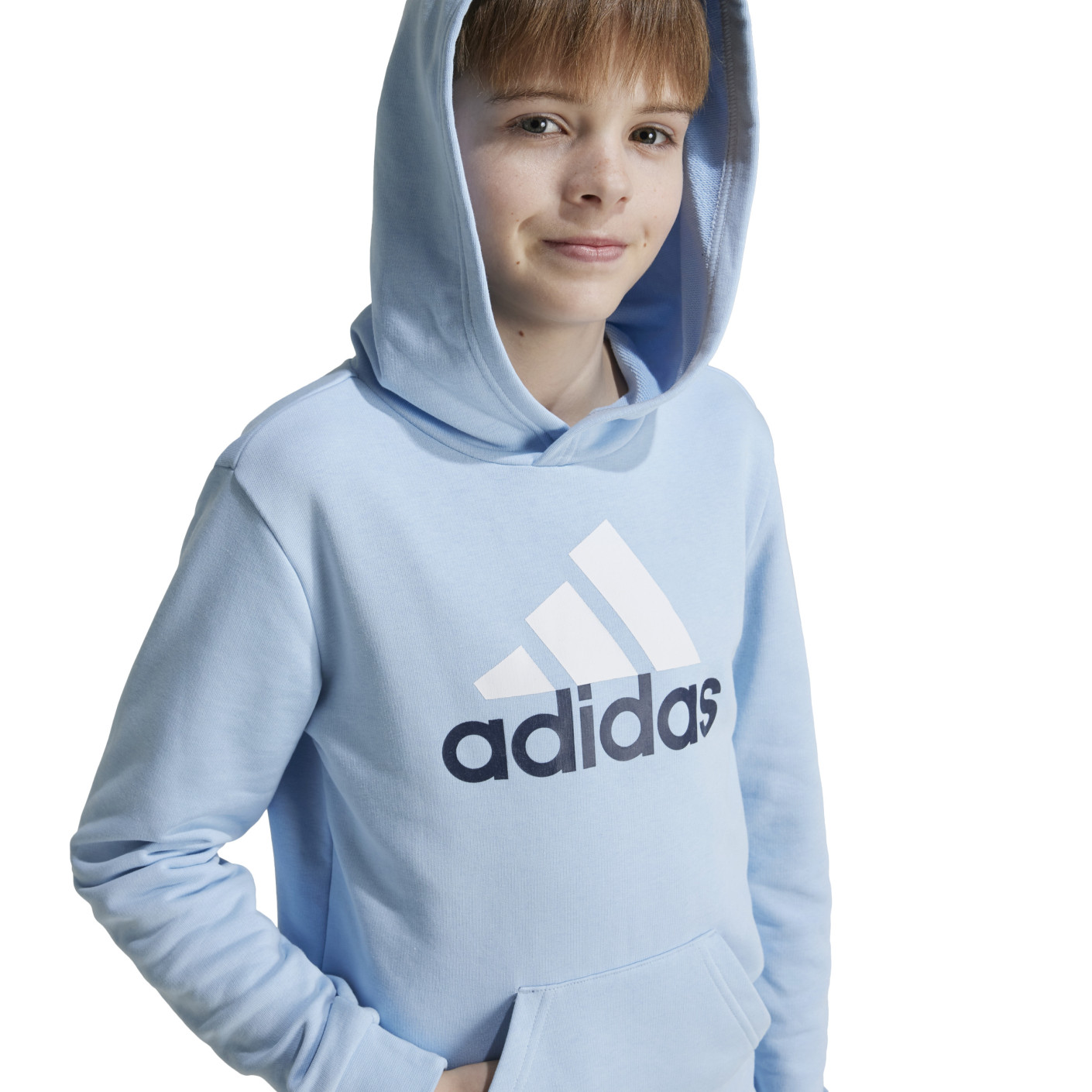 Adidas Essentials Big Logo Hoodie Kids Lichtblauw Wit Zwart