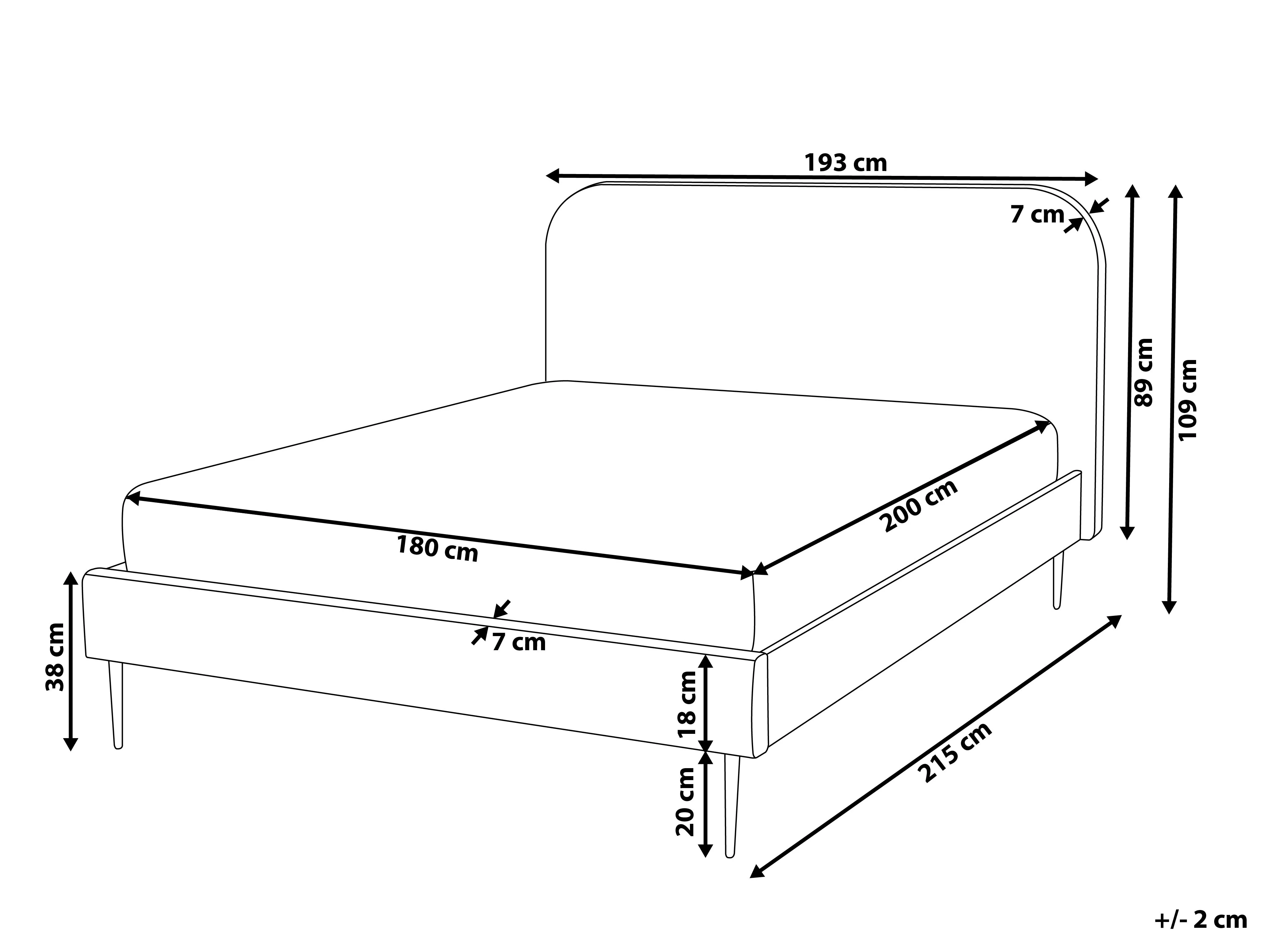 Bed Corduroy FLAYAT 180 x 200 cm Gebroken wit