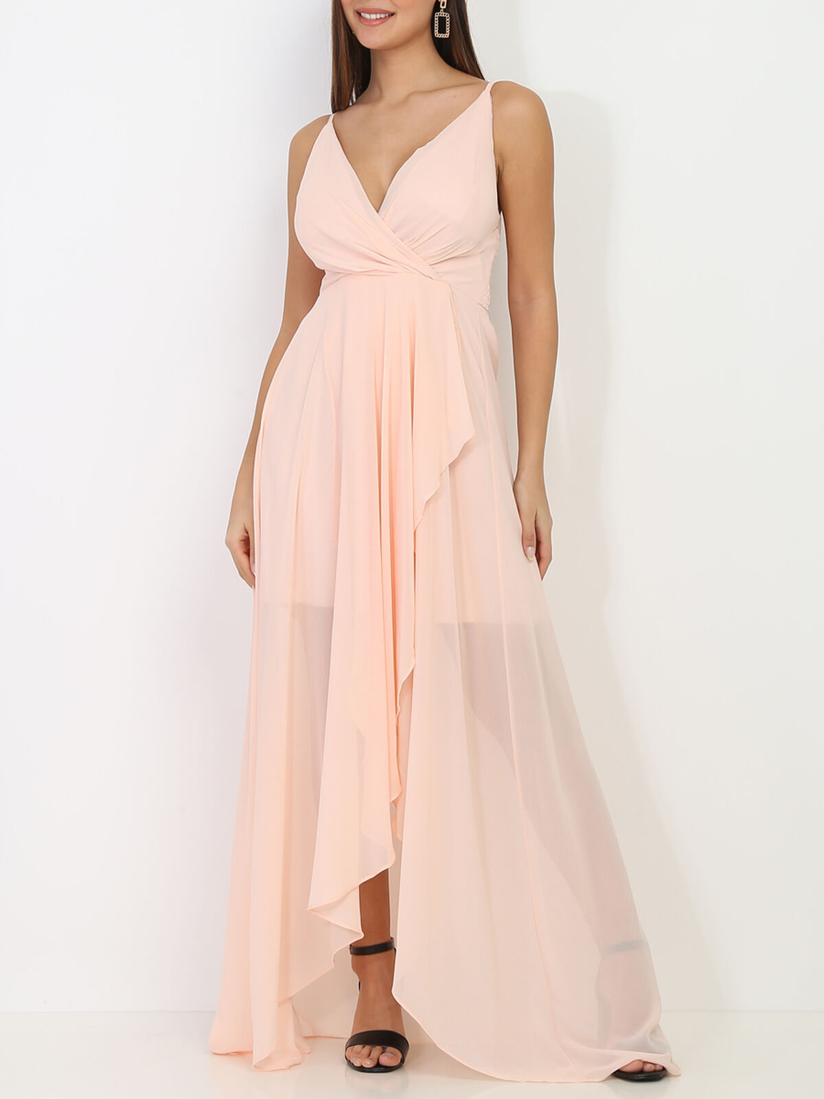 Robe de soirée longue- Rose