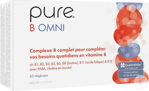 Pure B Omni BComplex Fatigue stress système nerveux cheveux 60 capsules