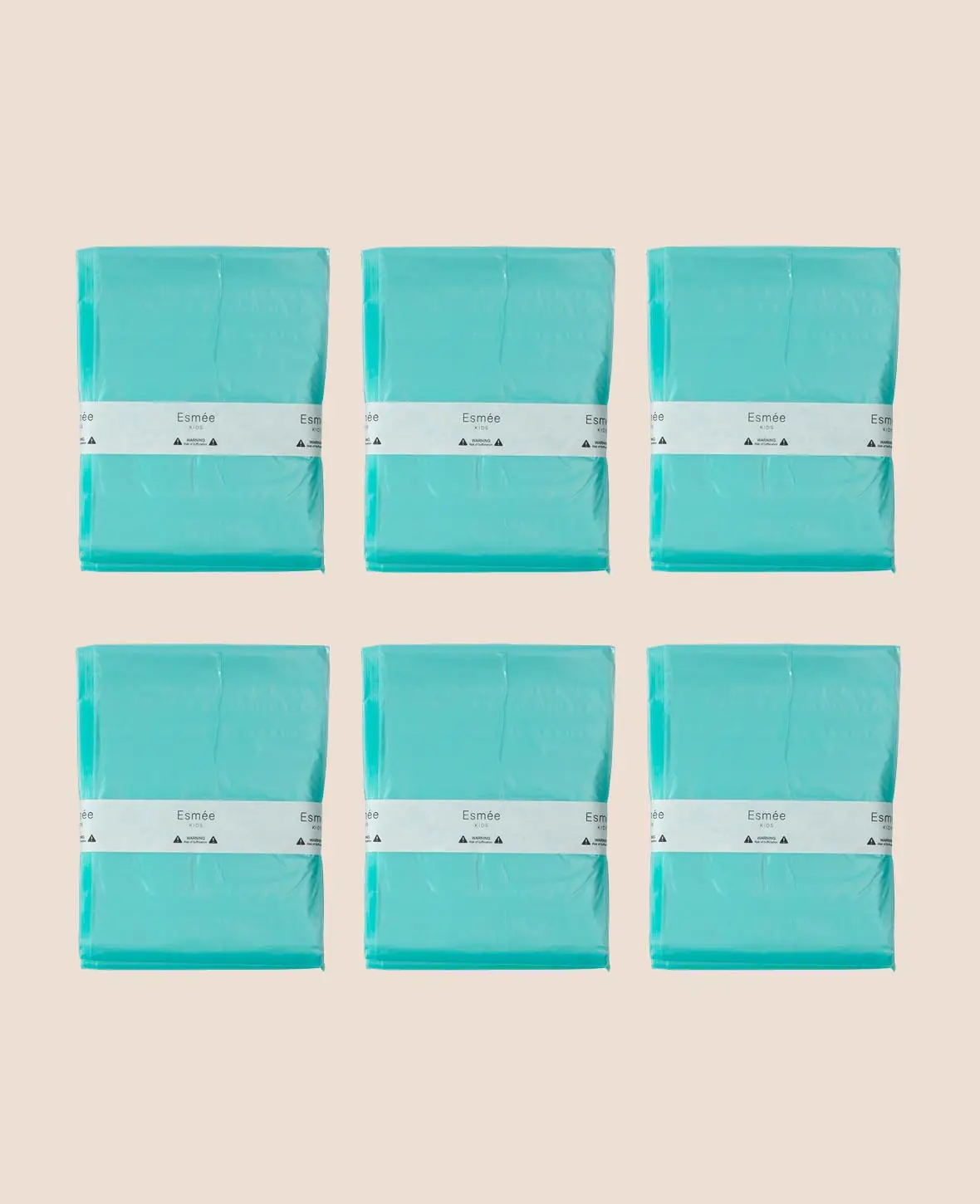 Esmée Kids - (6 Pack à 40 Beutel) Abfallbeutel für Windeleimer Universal Nachfüllfolie Geruchshemmend / Antibakteriell - Türkis