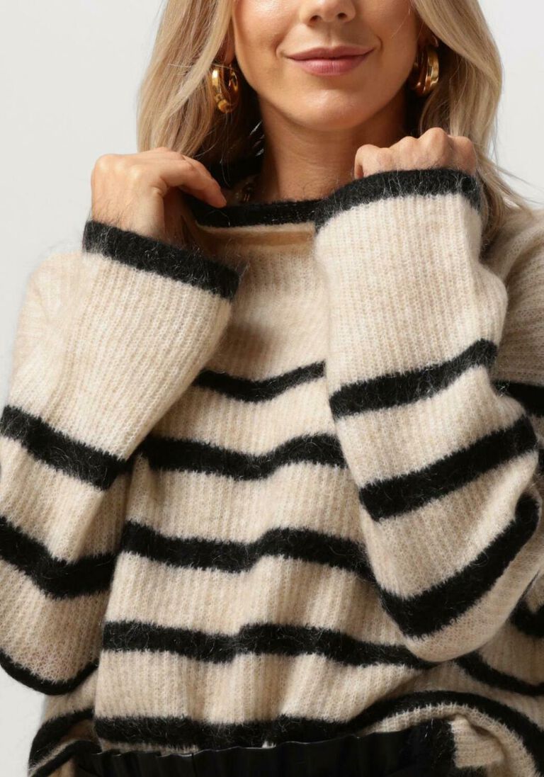 SECOND FEMALE zand second female trui ovalis knit t-neck