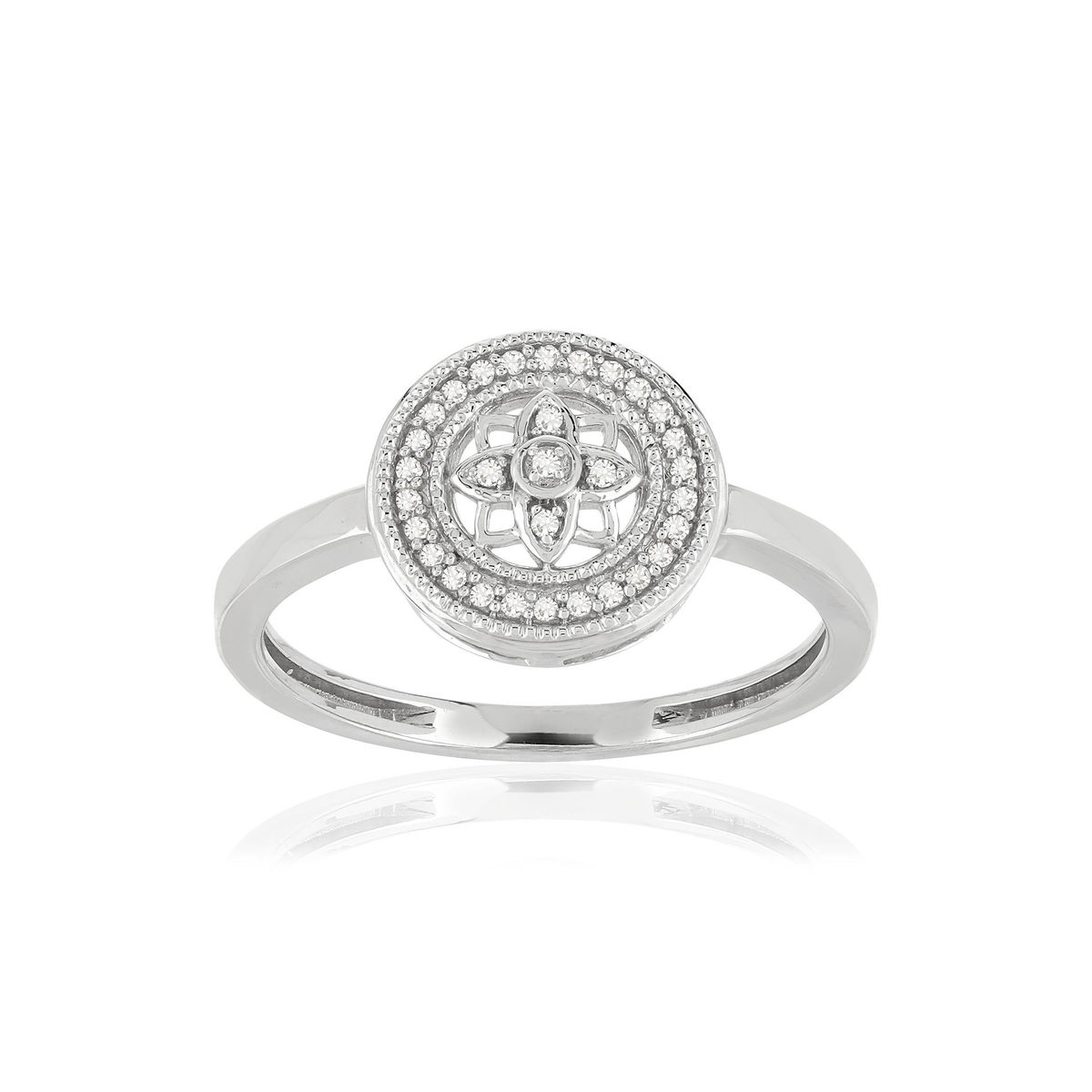 Bague or blanc 375 diamants