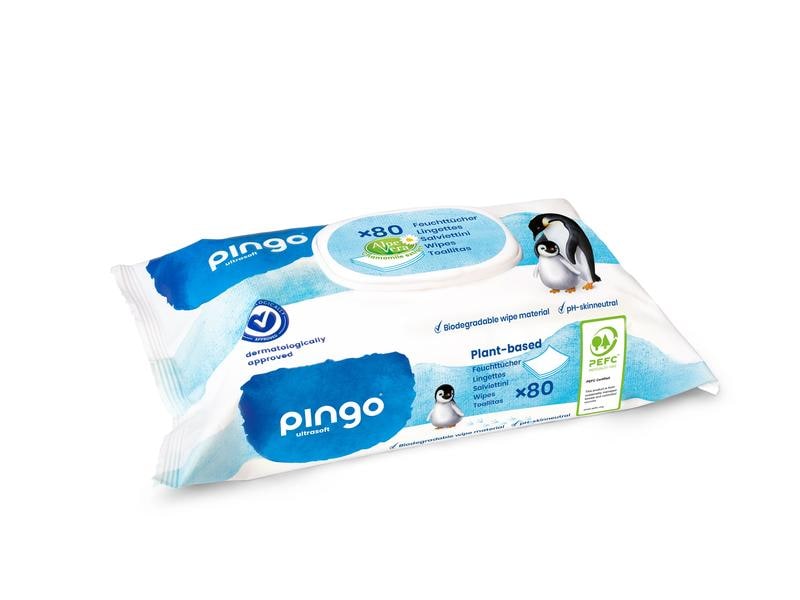 Pingo Feuchttücher Aloe Vera 80 Stück Weiche Hygienetücher mit Aloe Vera und Kamillenextrakt
