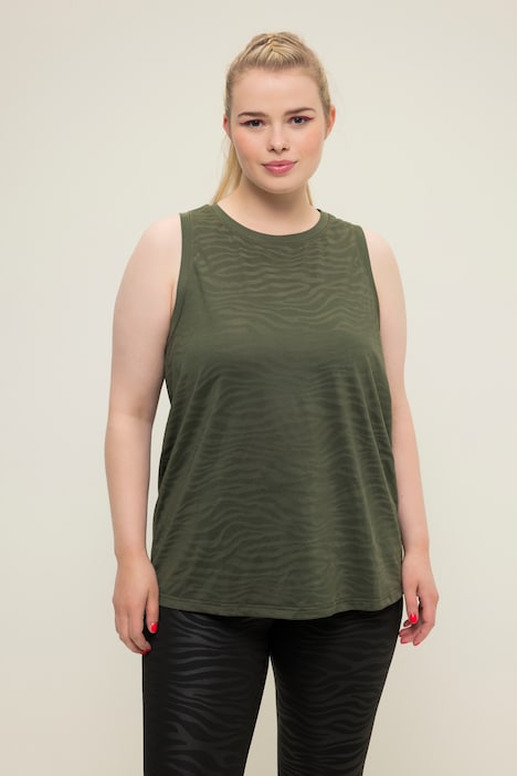 Top, Ausbrenner-Jersey, Zebra-Muster