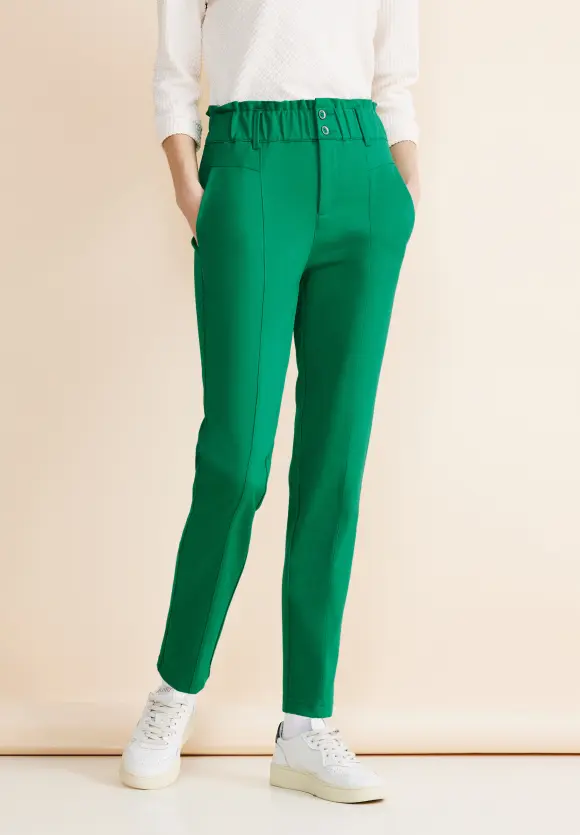 Loose Fit Paperbag Hose - fresh spring green