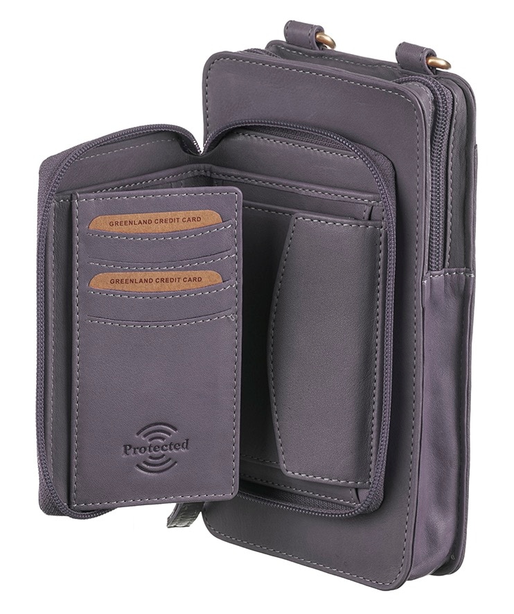 GreenLand Nature Handytasche »NATURE Soft« mit aufgesetzter Börse und RFID-Schutz