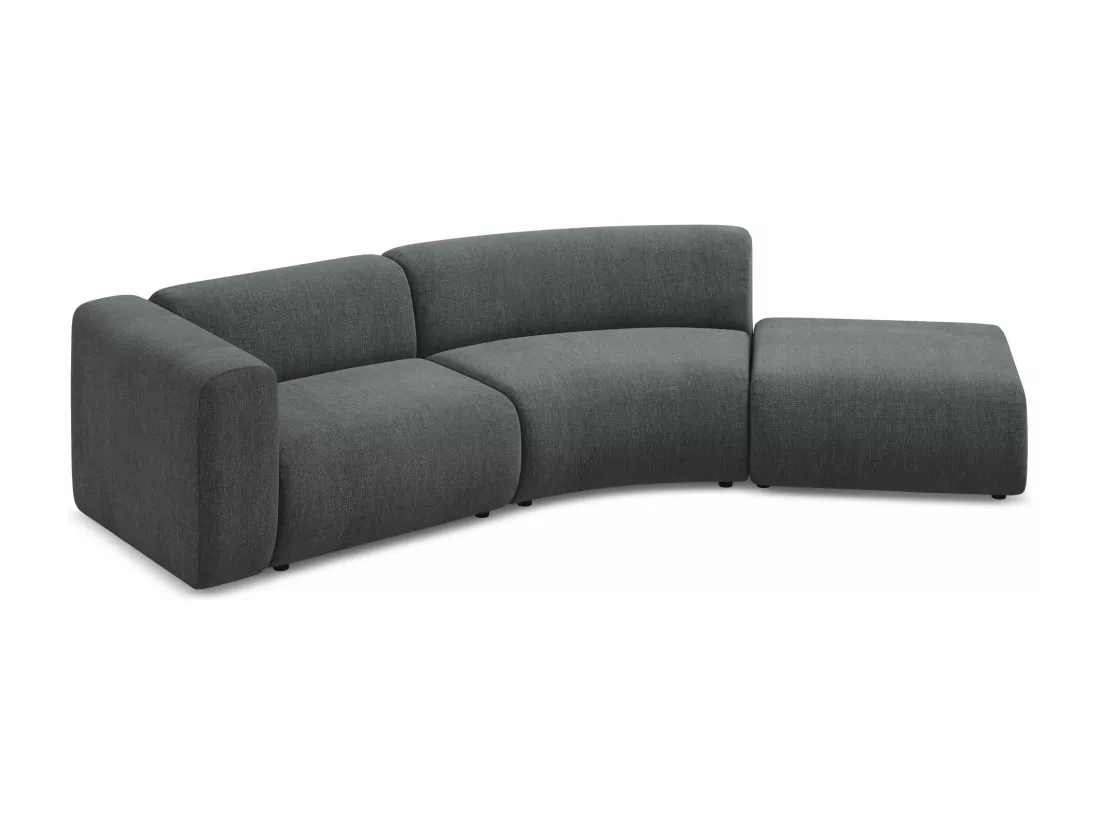 Canapé modulable 4 places droit en tissu chenille - graphite - EKAHI