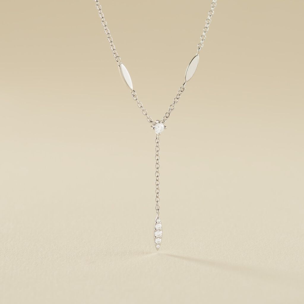 Collier Bormana Argent Blanc Oxyde De Zirconium