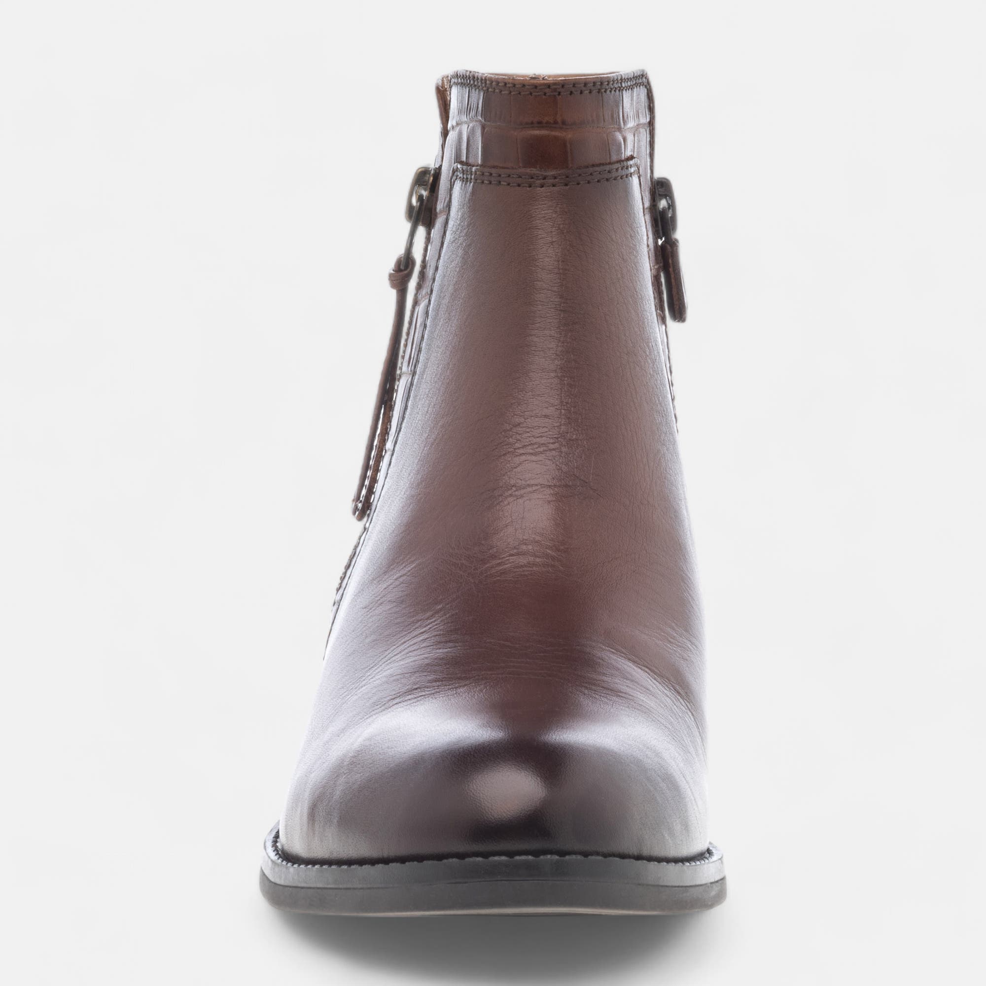 Bottines Femme en cuir cognac
