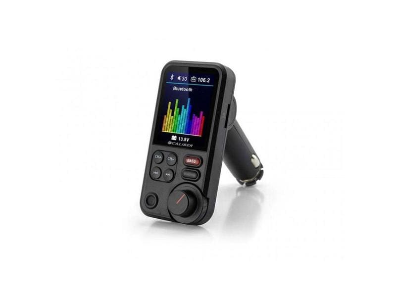 Caliber Kfz-FM-Transmitter mit Bluetooth Bluetooth-FM-Sender fürs Auto mit Freisprechfunktion und USB-Ladeanschluss