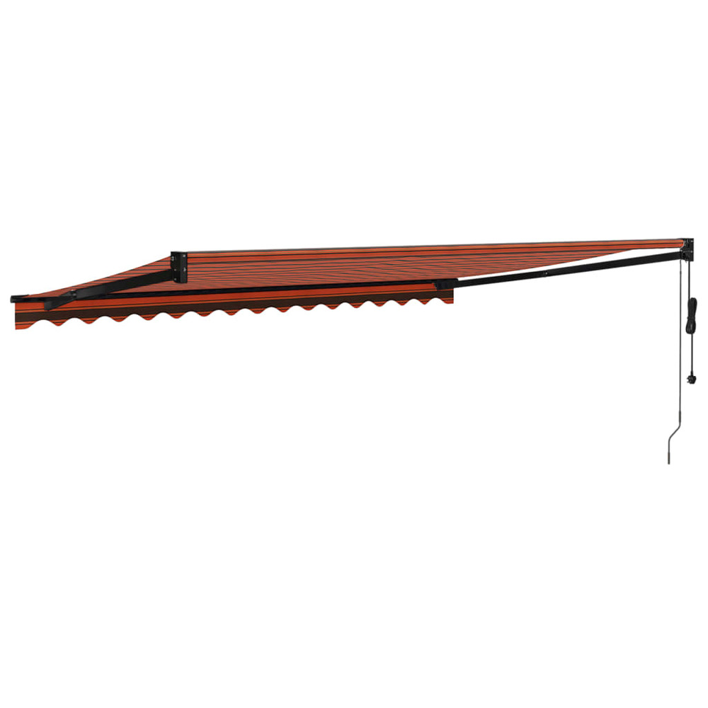 Auvent rétractable automatique orange et marron 4x3 m