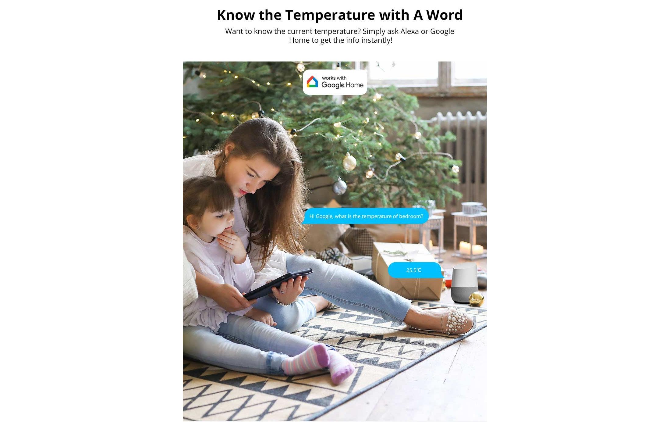 Zigbee Temperatur- und Feuchtigkeitssensor SNZB-02P DC 3 VSensor zur Erfassung von Temperatur und Luftfeuchtigkeit, Übermittlung des Raumklimas via App