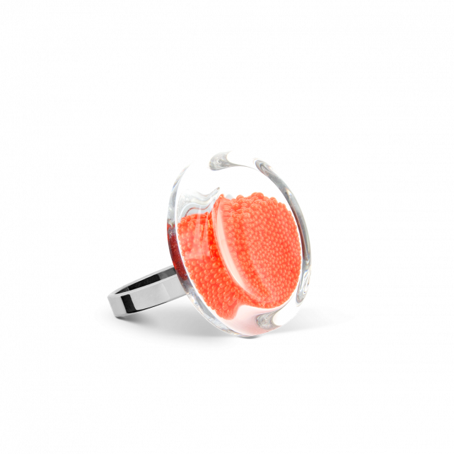 Bague en verre soufflé - Cachou Nano Billes