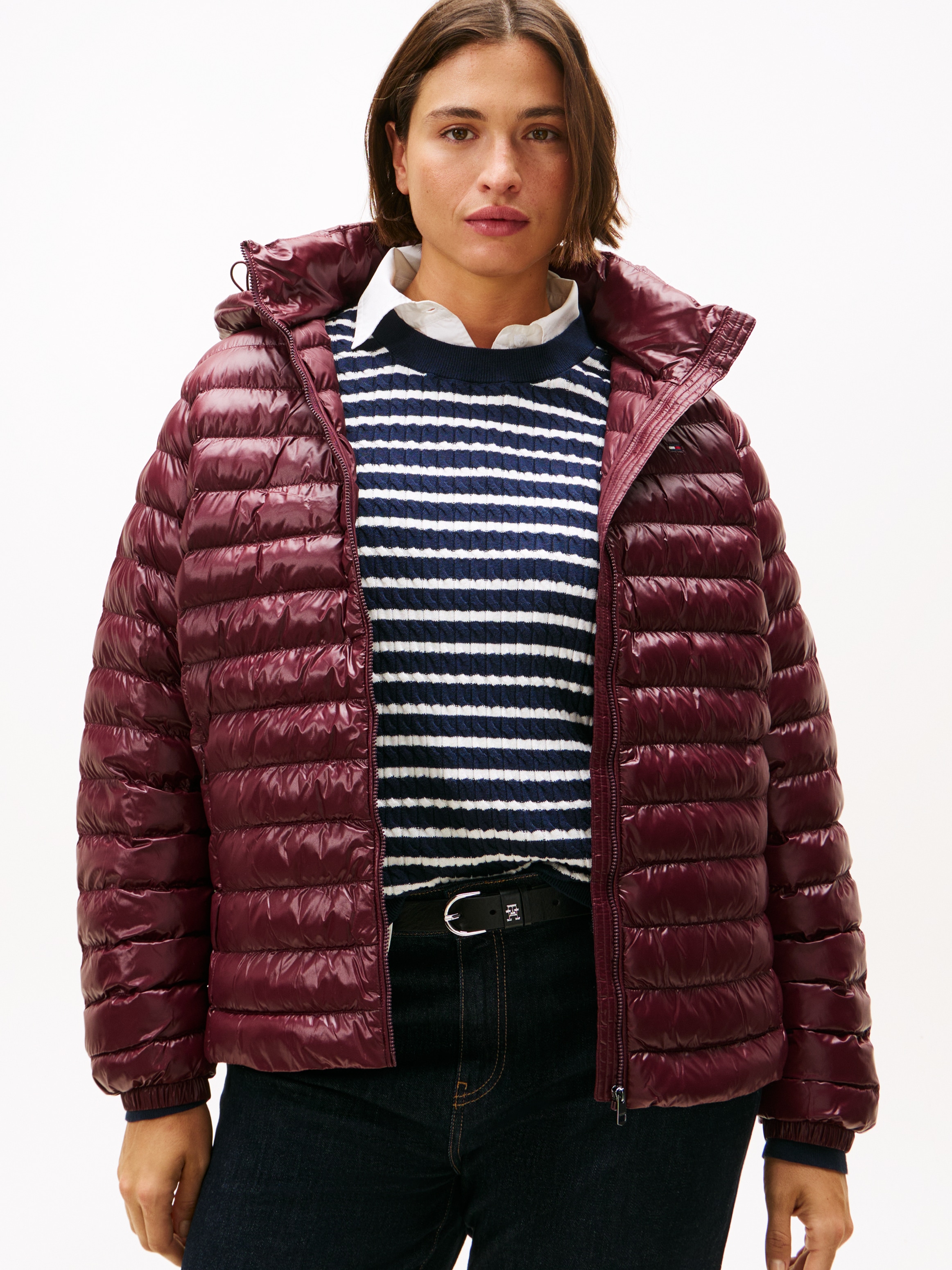 Tommy Hilfiger Curve Steppjacke »CRV LW PADDED SLIM JACKET« mit Kapuze in grossen Grössen