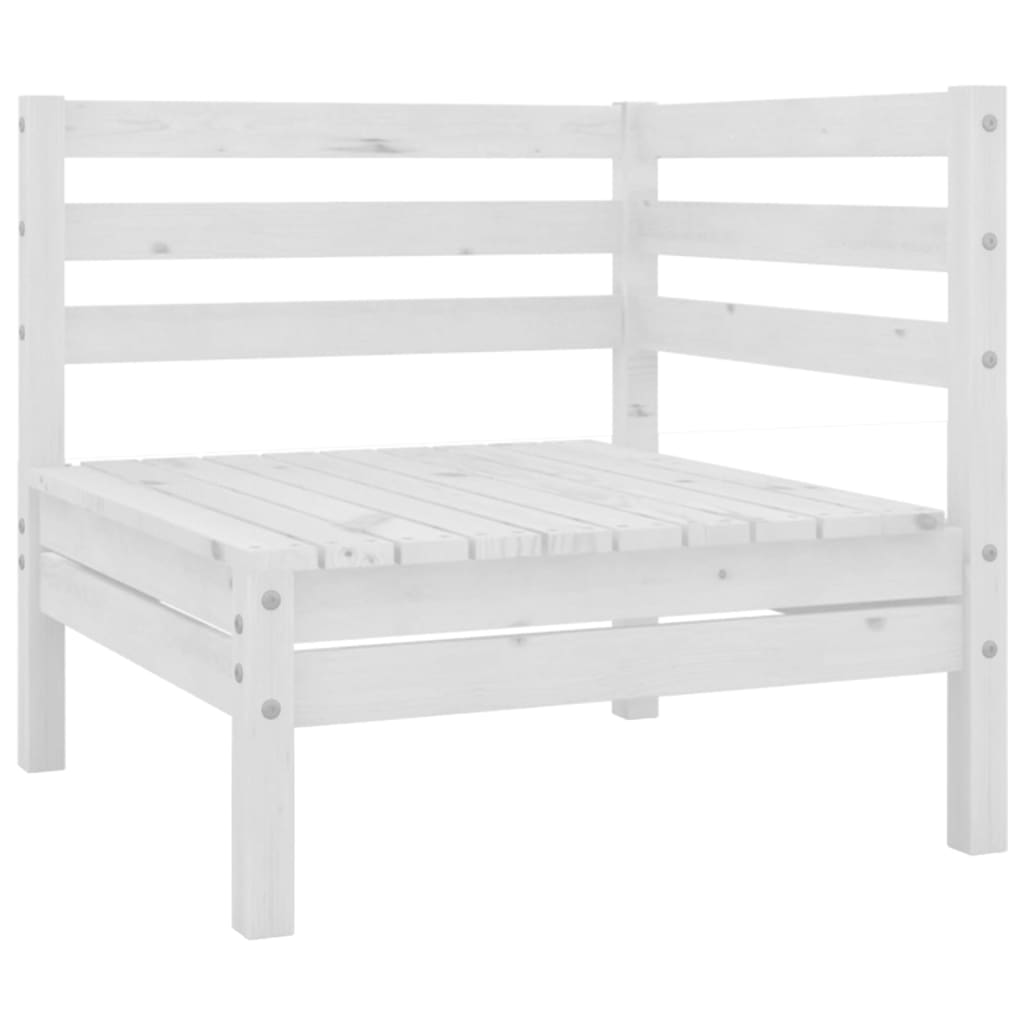 Salon de jardin meuble d'extérieur ensemble de mobilier 6 pièces blanc bois de pin massif