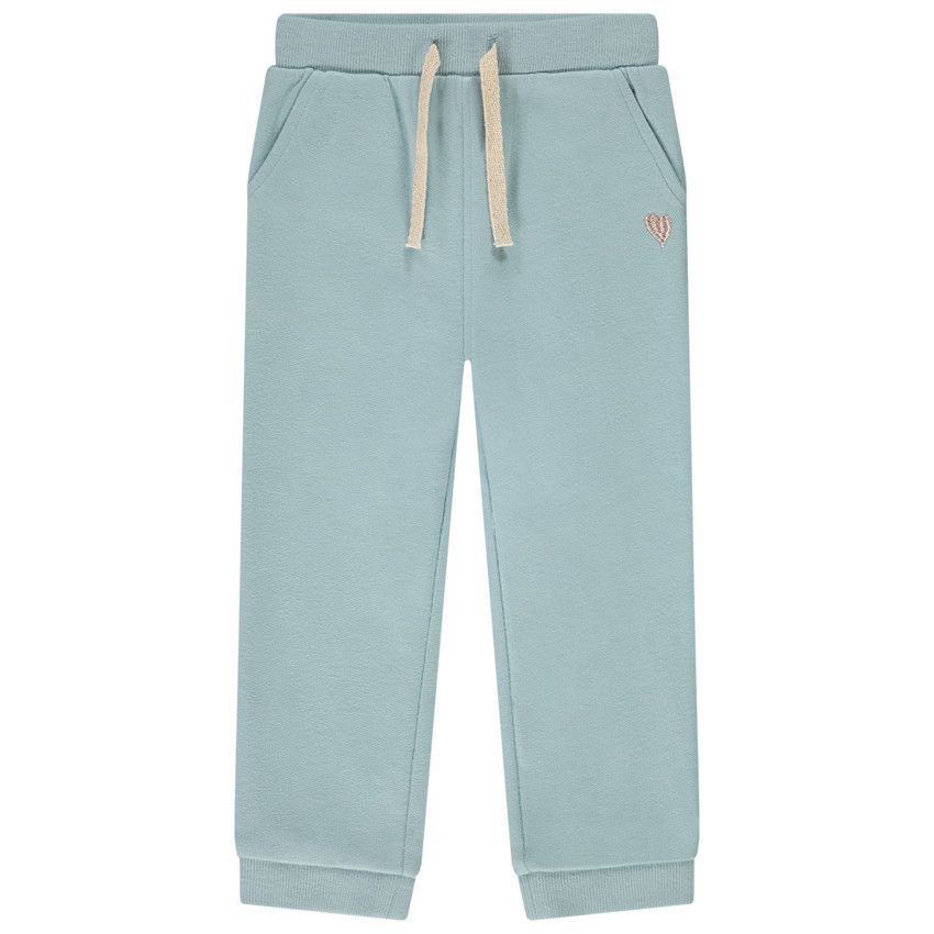 Jogging en molleton uni pour bébé fille - Bleu moyen