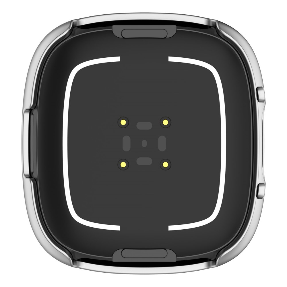 Fitbit Versa 4 / Sense 2 Hardcase Bumper Hülle mit Displayschutz - Silber