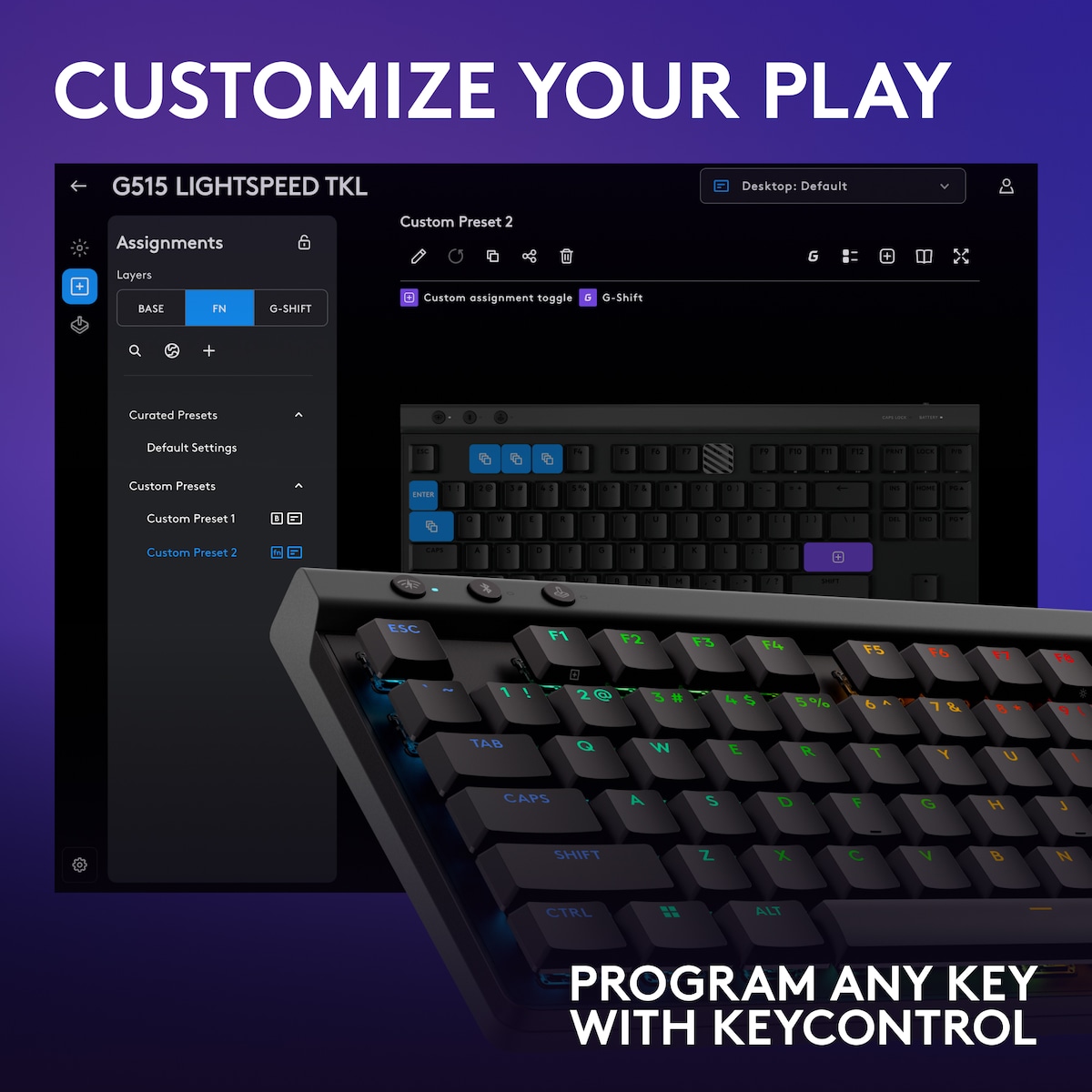 Logitech G G515 gamingtastatur (lineært, sort)