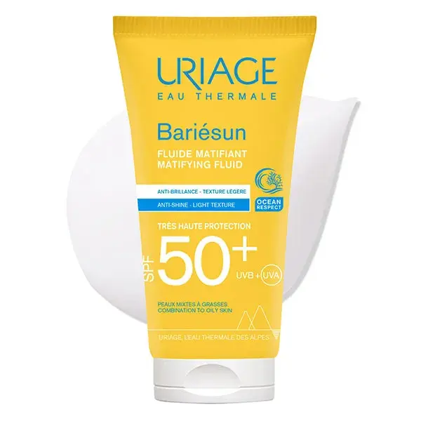 Protetor solar facial matificante Uriage Bariésun FPS 50+ 50ml