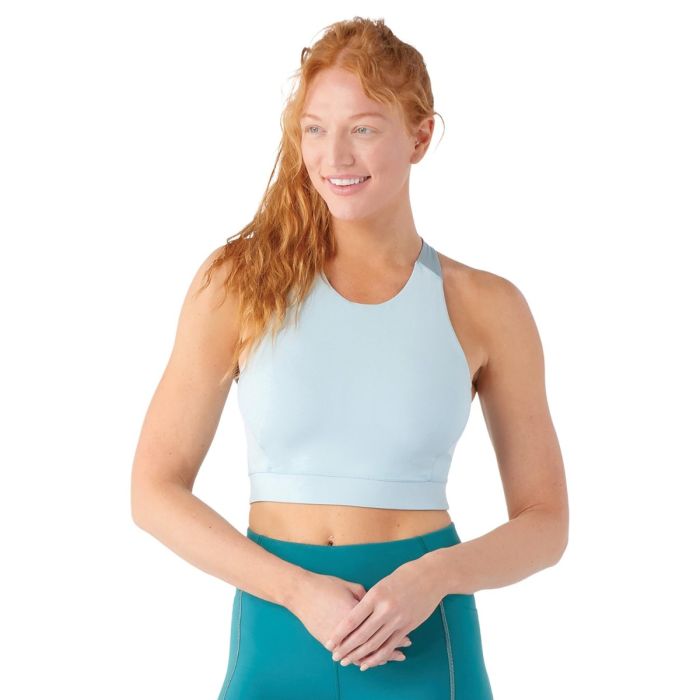 Smartwool Dame BH Active Crop Bra Blå