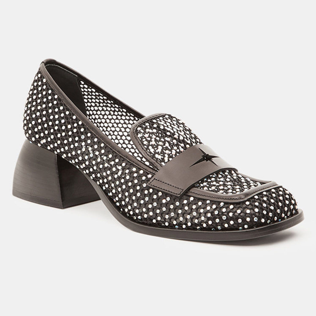 Nodaleto Mocassins à Cristaux Cindy noirs - Talon 5.5 cm